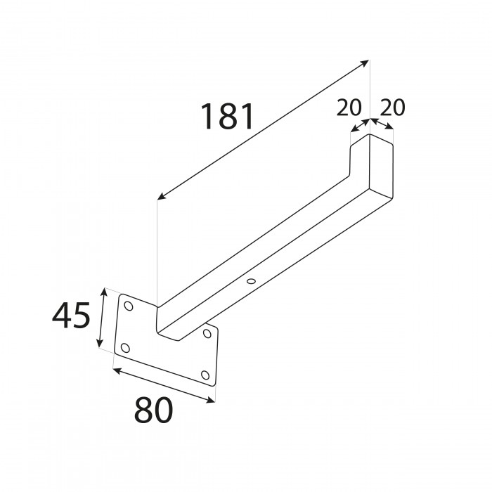 Wspornik do półki podpora czarna - WFU Domax Home - 2