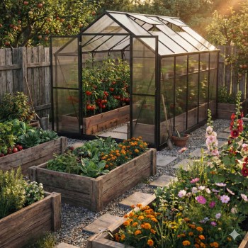 Szklarnia ogrodowa z poliwęglanu - Verbena II - 3x2,5m - czarna GRINDI - 2