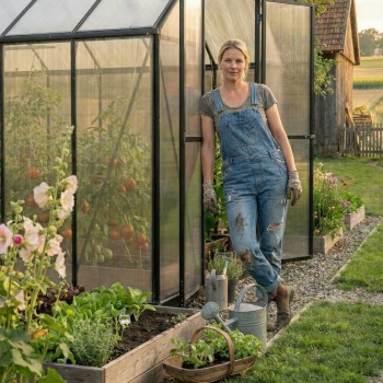 Szklarnia ogrodowa z poliwęglanu - Verbena V - 4,8x2,5m - czarna GRINDI - 7