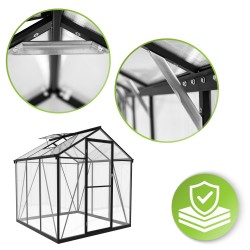 Szklarnia ogrodowa z poliwęglanu 4mm - Viola V - 1,7x1,8m - czarna