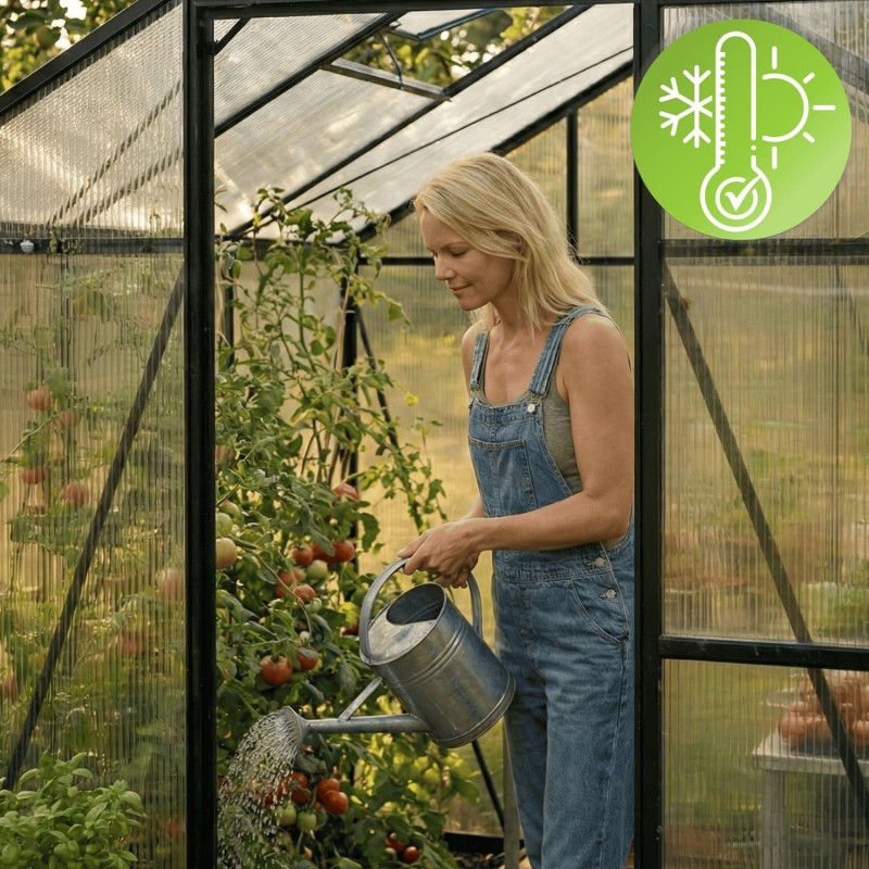 Szklarnia ogrodowa z poliwęglanu 4mm - Viola V - 1,7x1,8m - czarna