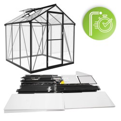 Szklarnia ogrodowa z poliwęglanu 4mm - Viola V - 1,7x1,8m - czarna