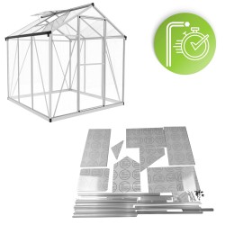Szklarnia ogrodowa z poliwęglanu 4mm - Viola V - 1,7x1,8m - srebrna