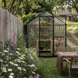 Szklarnia ogrodowa z poliwęglanu 4mm - Viola VI - 2,4x1,9m - czarna