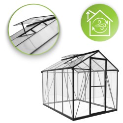 Szklarnia ogrodowa z poliwęglanu 4mm - Viola VI - 2,4x1,9m - czarna