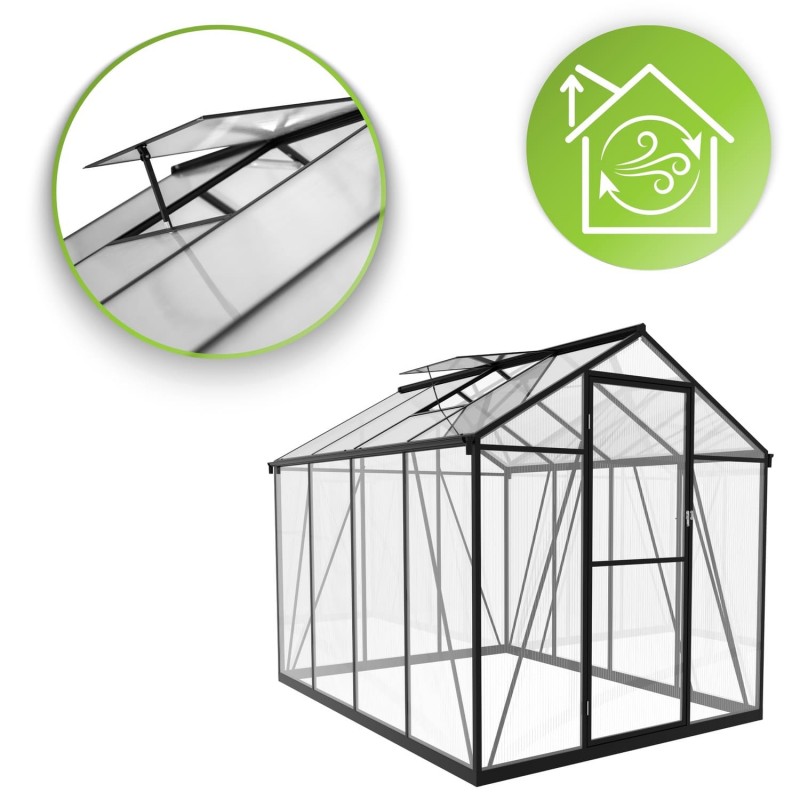 Szklarnia ogrodowa z poliwęglanu 4mm - Viola VI - 2,4x1,9m - czarna