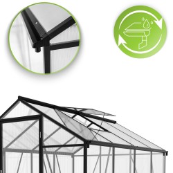Szklarnia ogrodowa z poliwęglanu 4mm - Viola VI - 2,4x1,9m - czarna