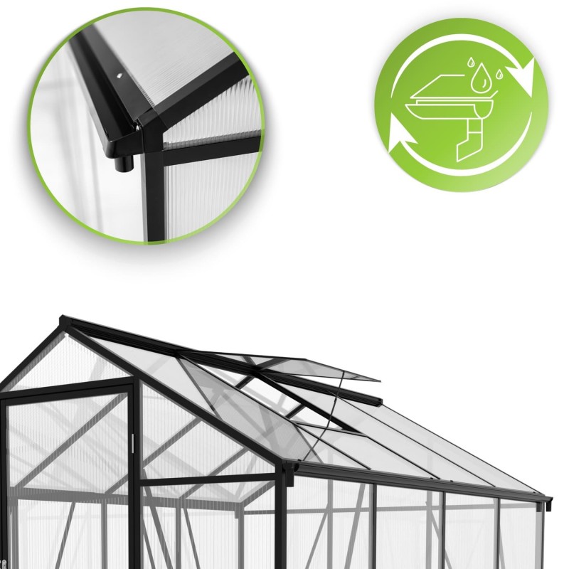 Szklarnia ogrodowa z poliwęglanu 4mm - Viola VI - 2,4x1,9m - czarna