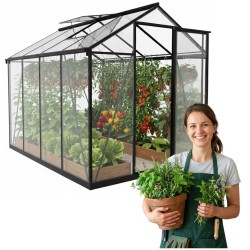 Szklarnia ogrodowa z poliwęglanu 4mm - Viola VI - 2,4x1,9m - czarna