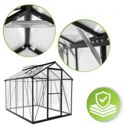 Szklarnia ogrodowa z poliwęglanu 4mm - Viola VI - 2,4x1,9m - czarna