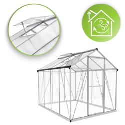 Szklarnia ogrodowa z poliwęglanu 4mm - Viola VI - 2,4x1,9m - srebrna
