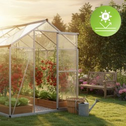 Szklarnia ogrodowa z poliwęglanu 4mm - Viola VI - 2,4x1,9m - srebrna