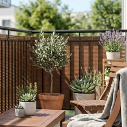 Osłona na balkon wzmocniona mata balkonowa - PVC 100 cm - GMP brąz