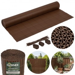 Osłona na balkon wzmocniona mata balkonowa - PVC 180 cm - GMP brąz