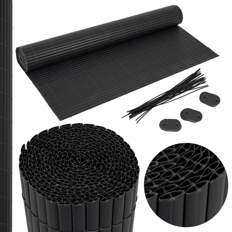 Osłona na balkon wzmocniona mata balkonowa - PVC 100 cm - GMP antracyt