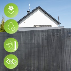 Osłona na balkon wzmocniona mata balkonowa - PVC 150 cm - GMP antracyt