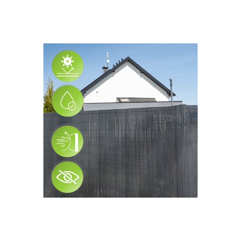 Osłona na balkon wzmocniona mata balkonowa - PVC 150 cm - GMP antracyt