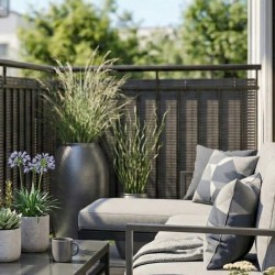 Osłona na balkon wzmocniona mata balkonowa - PVC 180 cm - GMP antracyt