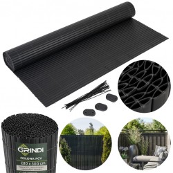 Osłona na balkon wzmocniona mata balkonowa - PVC 180 cm - GMP antracyt