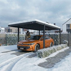 Wiata garażowa zadaszenie na samochód aluminiowa – SAMOS I 500x300x230 antracyt