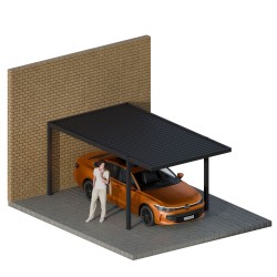 Wiata garażowa zadaszenie na samochód aluminiowa – SAMOS I 500x300x230 antracyt