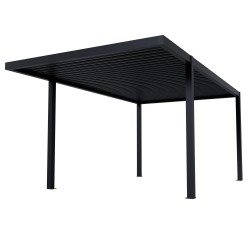 Wiata garażowa zadaszenie na samochód aluminiowa – SAMOS I 500x300x230 antracyt GRINDI IN THE GARDEN - 1