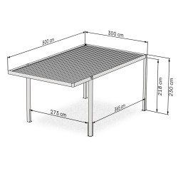 Wiata garażowa zadaszenie na samochód aluminiowa – SAMOS I 500x300x230 antracyt GRINDI IN THE GARDEN - 3