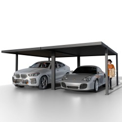 Wiata garażowa dwustanowiskowa zadaszenie aluminiowa – SAMOS II 500x600x230 antracyt