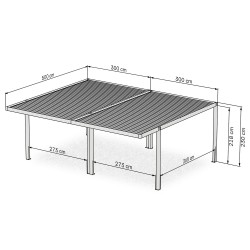 Wiata garażowa dwustanowiskowa zadaszenie aluminiowa – SAMOS II 500x600x230 antracyt