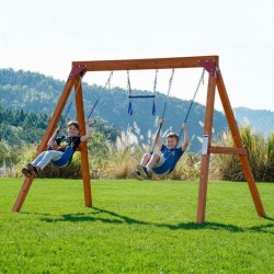 Plac zabaw ogrodowy dla dzieci huśtawka drewniana 3 osobowa Funland I