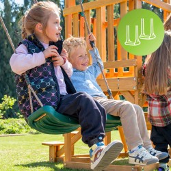 Plac zabaw ogrodowy dla dzieci drewniany huśtawka zjeżdżalnia 4 osobowa Funland II