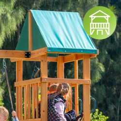 Plac zabaw ogrodowy dla dzieci drewniany huśtawka zjeżdżalnia 4 osobowa Funland II