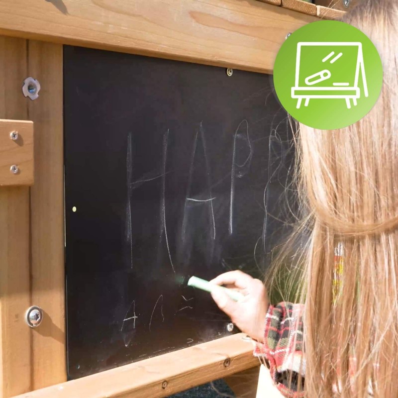 Plac zabaw ogrodowy dla dzieci drewniany huśtawka zjeżdżalnia 4 osobowa Funland II