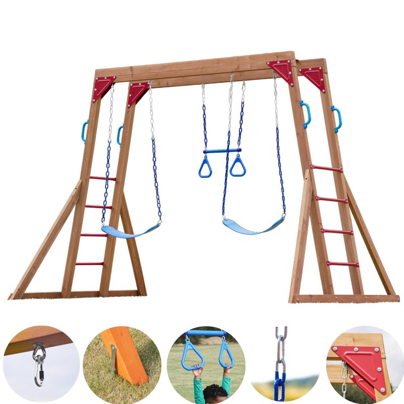 Plac zabaw do ogrodu małpi gaj drabinka huśtawka - Funland III