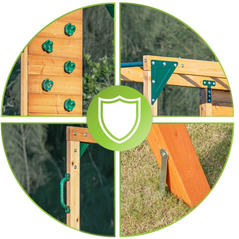 Plac zabaw ogrodowy piaskownica ścianka wspinaczkowa małpi gaj drabinka - Funland IV