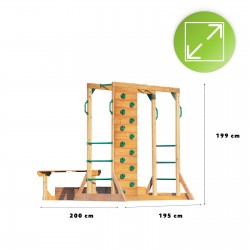Plac zabaw ogrodowy piaskownica ścianka wspinaczkowa małpi gaj drabinka - Funland IV