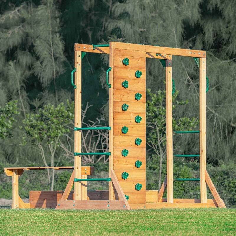 Plac zabaw ogrodowy piaskownica ścianka wspinaczkowa małpi gaj drabinka - Funland IV