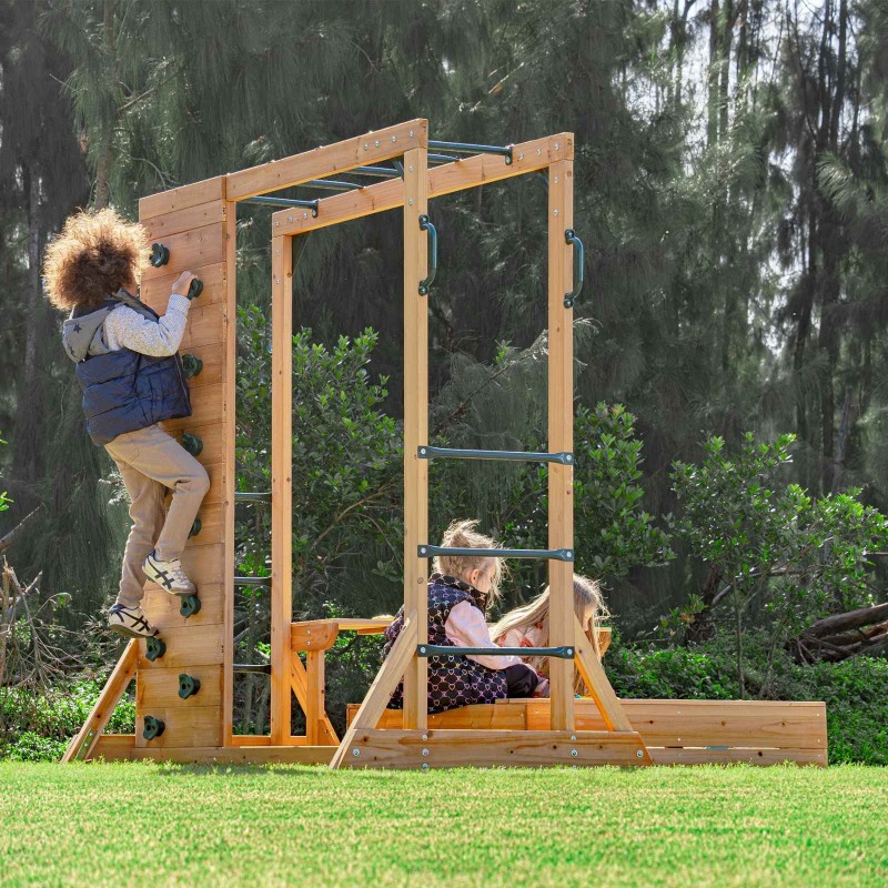 Plac zabaw ogrodowy piaskownica ścianka wspinaczkowa małpi gaj drabinka - Funland IV