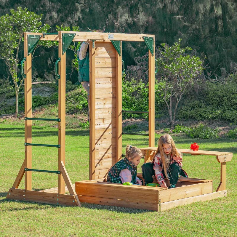 Plac zabaw ogrodowy piaskownica ścianka wspinaczkowa małpi gaj drabinka - Funland IV
