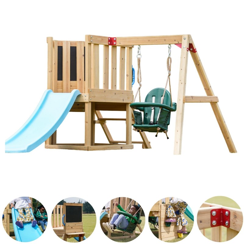 Plac zabaw ogrodowy drewniany huśtawka dla dzieci - Funland V