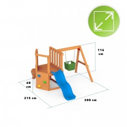 Plac zabaw ogrodowy drewniany huśtawka dla dzieci - Funland V