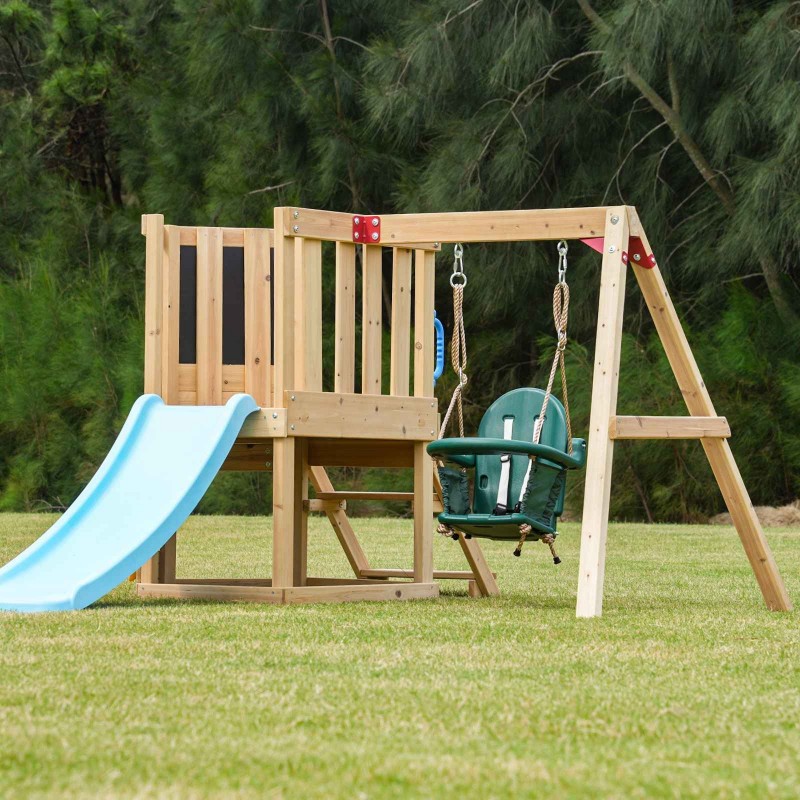 Plac zabaw ogrodowy drewniany huśtawka dla dzieci - Funland V