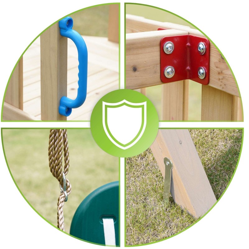 Plac zabaw ogrodowy drewniany huśtawka dla dzieci - Funland V