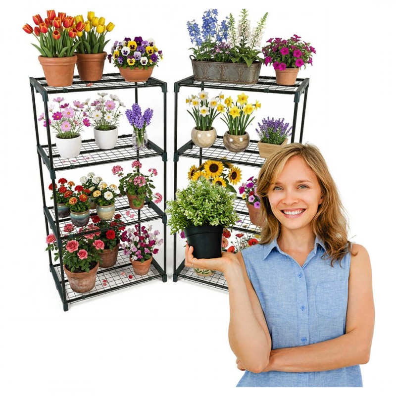 Kwietnik regał ogrodowy 69x49x130 stojak na rośliny - GRO 3