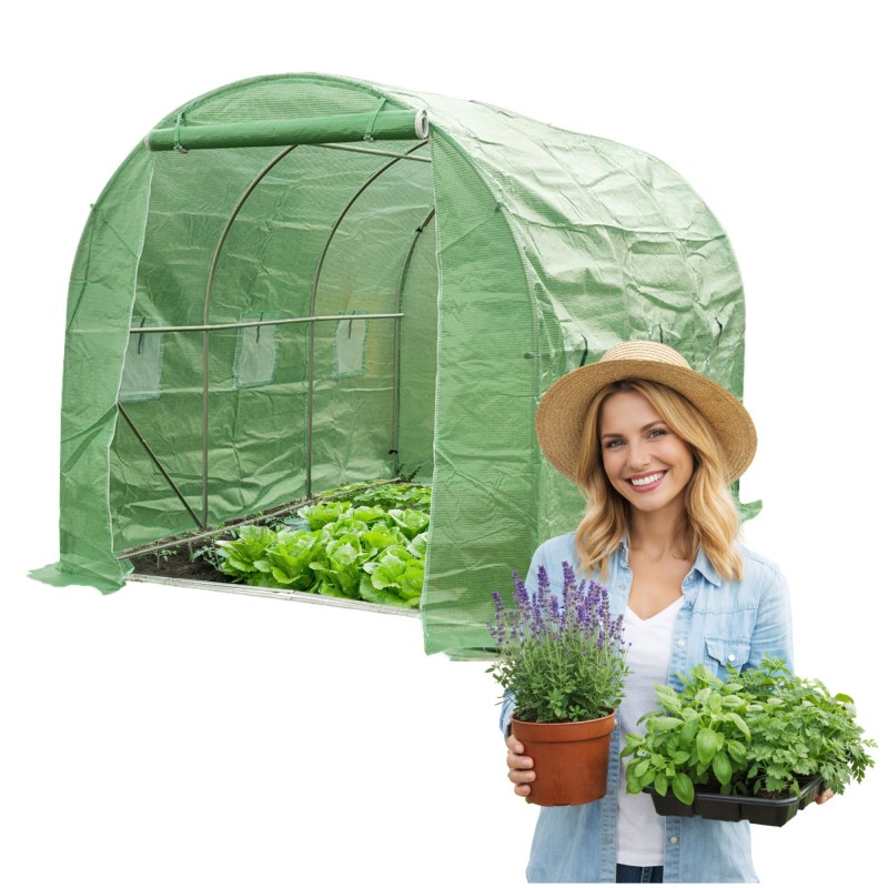Tunel foliowy szklarnia ogrodowa 3 x 2 m Zielony - Oxalis I