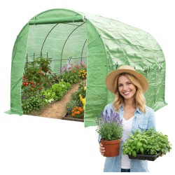 Tunel foliowy szklarnia ogrodowa 4 x 2 m Zielony - Oxalis II GRINDI - 1