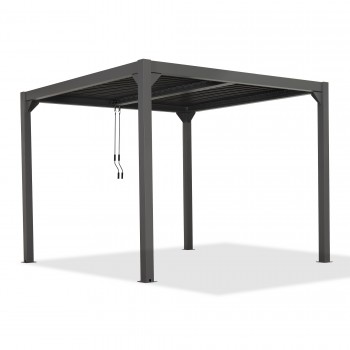 Pergola tarasowa, szara aluminiowa z otwieranym dachem - Kea VI 4x4m Grindi - 1