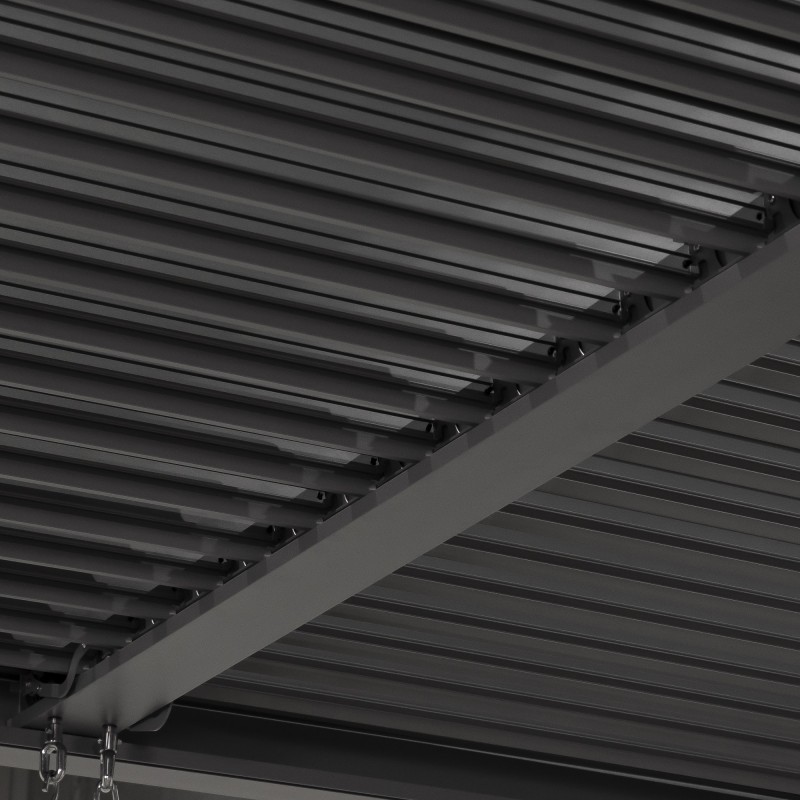 Pergola tarasowa, szara aluminiowa z otwieranym dachem - Kea I 3x4m Grindi - 3