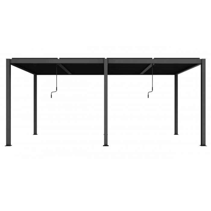 Pergola tarasowa, szara aluminiowa z otwieranym dachem - Kea V 8x4m Grindi - 13