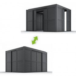 Przesuwna ścianka żaluzjowa panel do pergoli Kea - szara